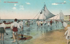 Netherlands Scheveningen Strandvermaak Beach Vintage Postcard 07.56