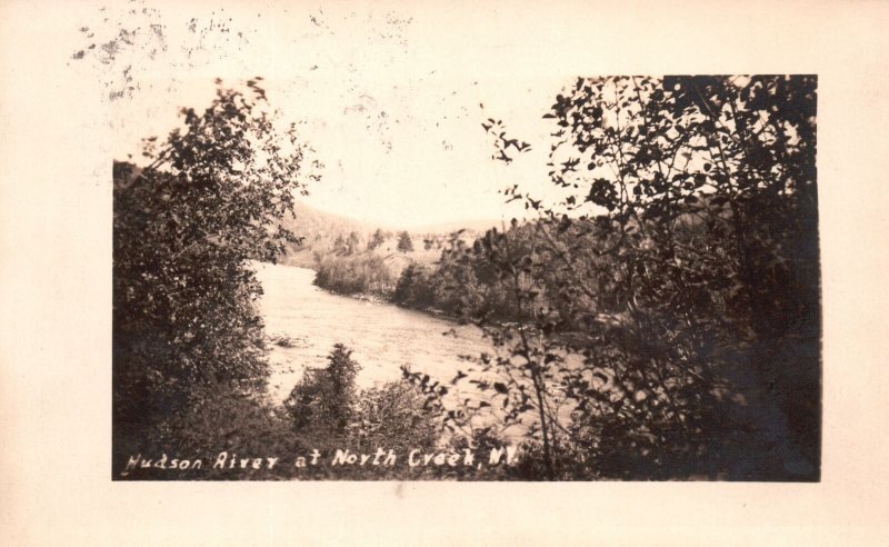Vintage Postcard 1929 Hudson River North Creek Scenic Adirondack New York NY