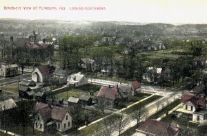 Plymouth IN Indiana Bird's Eye View Looking Southwest Postcard