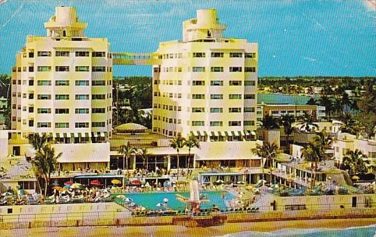 Florida Miami Beach The Sherry Frontenac Hotel With Pool 1953