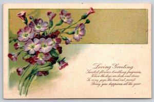 Purple Violets Loving Greeting Poem~PFB Vintage Postcard