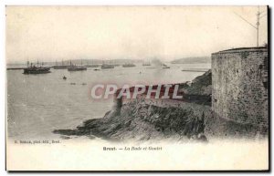 Old Postcard Brest Rade Boat And Goulet