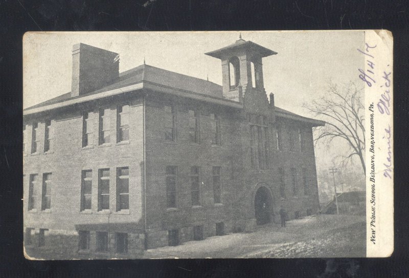 BARNESBORO PENNSYLVANIA HIGH SCHOOL BUILDING PA. VINTAGE POSTCARD 1907