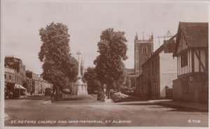 St Saint Albans Peters Hertfordshire War Military Memorial Real Photo Postcard