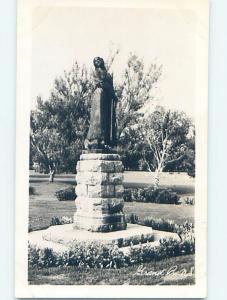 Pre-1950 rppc STATUE IN PARK Grand Pre Nova Scotia NS HM4291