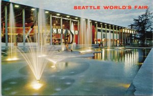 World's Fair Seattle WA Canadian Exhibit at Night Unused Vintage Postcard G2