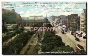 Postcard Old Edinburgh Princes Street looking West