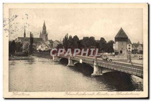 Old Postcard Konstanz Rheinbrucke Munster