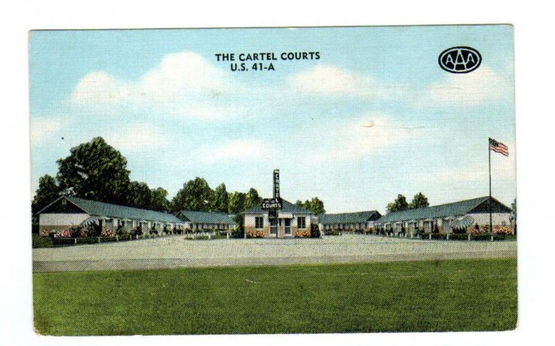 The Cartel Courts Motel Nashville TN linen postcard