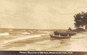 Front Buckeye Beach Geneva On The Lake Ohio RPPC Real Photo 1912 postcard