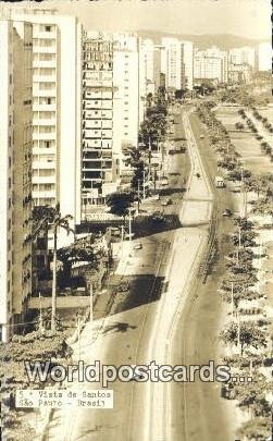 Real Photo Vista de Santos Sao Paulo Brazil Postal Used Unknown, Missing Stamp 