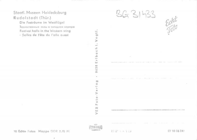 BG31433 die festraume im westflugel   rudolstadt thur  germany CPSM 14.5x10cm