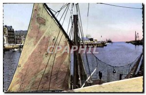 Old Postcard Dunkirk on Channel Fishing Boat