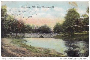 Illinois Bloomington Stone Bridge Miller Park 1909