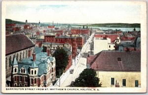 Barrington St. From St. Matthew's Church Halifax New Brunswick Canada Postcard