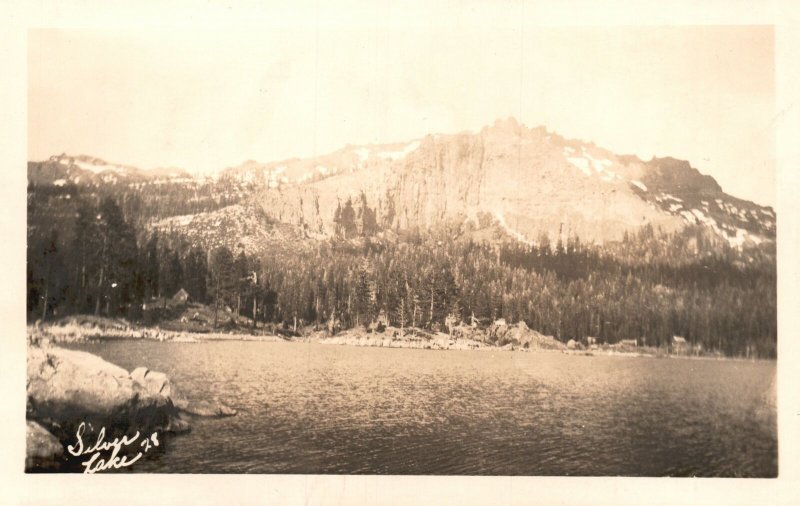 Postcard 1941 Silver Lake Overlooking the Mountains & Forest Real Photo RPPC