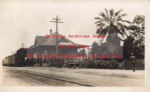 Depot, California, Oceanside, RPPC, Atchison Topeka & Santa Fe Railroad Station