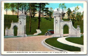 Vtg Wheeling West Virginia WV Entrance To Wheeling Park 1920s View Postcard