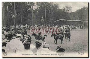 Old Postcard Horse Riding Equestrian Horse Fontainebleau National Military Ra...