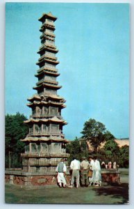 Seoul Korea Postcard Sightseers Story Pagoda Delicate Structure c1960's