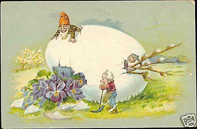 Gnomes, Large Egg, Purple Pansy, Easter (1910)