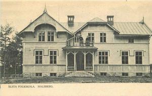 Alsta Folkskola Halsberg Sweden  C-1905 Postcard undivided 4222