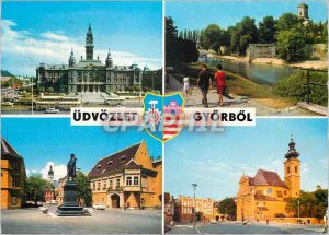 Modern Postcard Greeting from Gyor