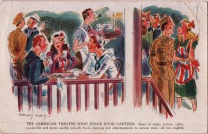 ad postcard: Stage Door Canteen (CBS radio)