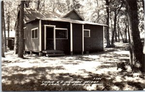 1950 Cabin #2 Big Lake Resort Bemidji Minnesota Real Photo Postcard