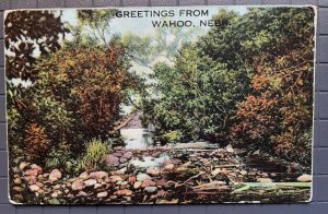 Vintage Postcard 1914 Greetings from Wahoo, Nebraska