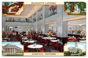 Vintage Shacklett's Cafeteria, Restaurant Interior, Nashville, TN Postcard