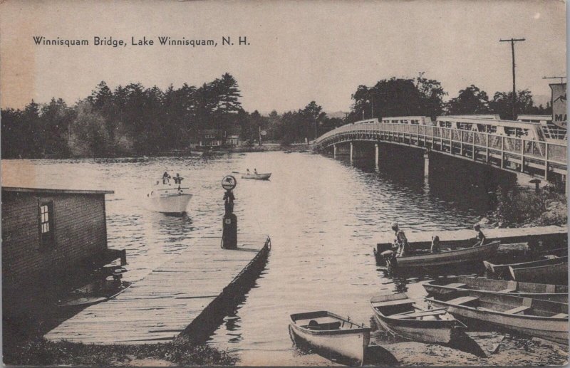 Postcard Winnisquam Bridge Lake Winnisquam NH