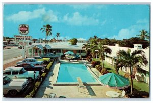1967 Princess Motel Restaurant Swimming Pool West Palm Beach Florida FL Postcard