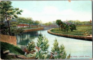 Canal Walk, Lowell MA c1907 Lowell National Historical Park Vintage Postcard I21