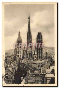 Old Postcard Rouen Cathedral