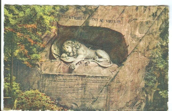 Switzerland, Luzern Lowendenkmal, Lucerne, The Lion Monument mini card