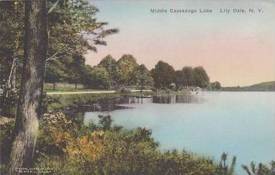 New York Lily Dale Middle Cassadaga Lake Albertype