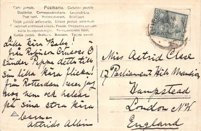 Argentina 1907 silk flag embossed vintage postcard