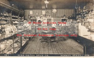 NE, Newman Grove, Nebraska, RPPC, Herrington Drug Store Interior, Gramophone