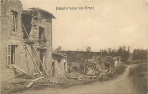 World War 1914-1918 Main street of Ornes France 1916 war disasters 