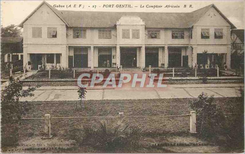  Vintage Postcard Gabon (AEF) Nice Port the African Counter