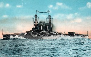 WWI USS Wyoming Battleship Postcard