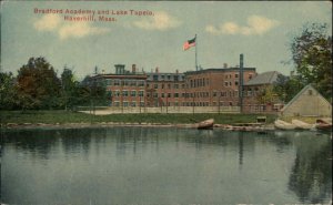 Haverhill Massachusetts MA Bradford Academy Lake Tupelo c1910 Vintage Postcard
