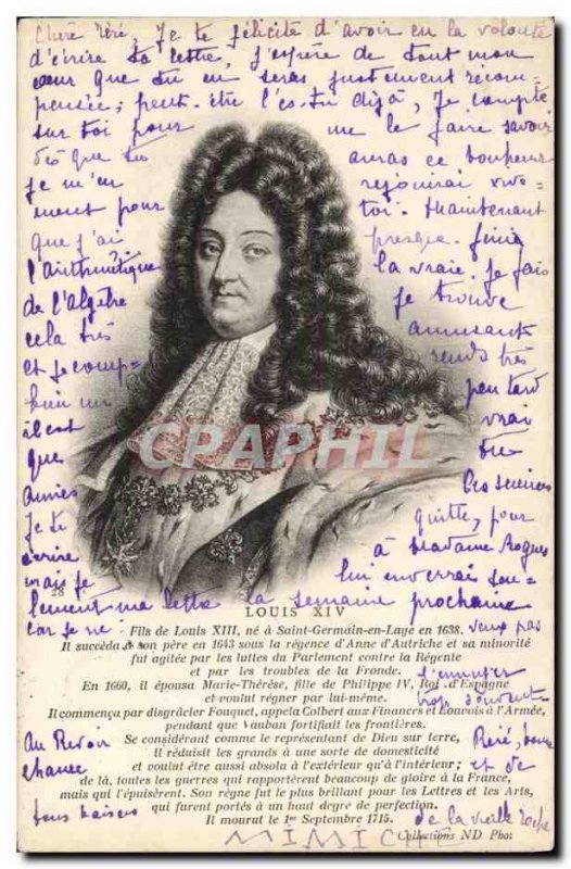 Old Postcard King Louis XIV of France