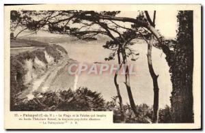 Old Postcard Paimpol The beach and cliff