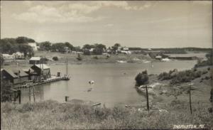 Thomaston ME Harbor Real Photo Postcard 1940s