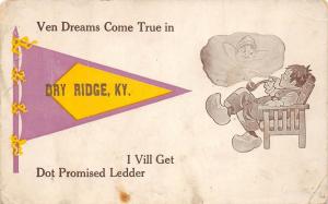 Kentucky Ky Postcard 1913 DRY RIDGE Pennant Smoking Pipe Fantasy Dreams