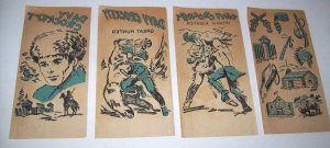 Davy Crockett Vintage Decals Western 1950s NOS Set Of (4) Blue Iron On Transfers