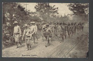 Ca 1917  PPC* WWI Advance Guard Men In March Positions While Lead Men See Info