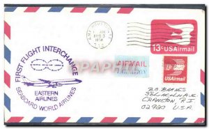 Letter USA 1st Eastern Airlines flight Houston August 13, 1974